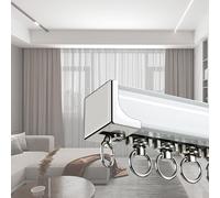 Adjustable Aluminum Curtain Track 0.9m-4m Silent Ceiling or Wall Rail System for Home & RV 1.6m/5.2Ft Wall Mounted Curtain Solution