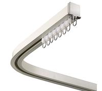 Adjustable Aluminum Curtain Track - 120cm/3.9ft White Ceiling Mount Rod for Kids Room Office & Home Modern Design Easy Installation Flexible & Discreet Curtain Solution