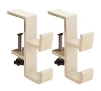 Adjustable Aluminum Desk Hook For Bag, Dual Hooks Purse Hanger For Table Use, Suitable For Hanging Backpacks, Headphones, Hats, Keys, And Other Daily Essentials(Milk white)