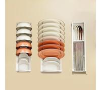Adjustable Aluminum Dish Storage Rack Countertop Drying Holder & Flatware Organizer Kitchen Cutlery Drawer Tray SpaceSaving Silverware Storage (White 41cm)