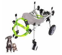 Adjustable Aluminum Dog Wheelchair for Full Leg Support Easy Assembly Pet Mobility Stroller for Aging Dogs Enhances Walking & Exercise - Size Medium