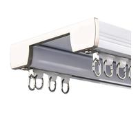 Adjustable Aluminum Double Curtain Track, 1-5m Ceiling Rail for Living Room, Bedroom & Bathroom - Versatile Manual Curtain System, A-450cm