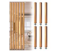Adjustable Aluminum Room Divider Posts - 6pcs Metal Slats for Hallway Bathroom Kitchen Apartment & Studio 2.3-7.9ft Height Modern Square Design