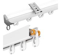 Adjustable Aluminum Sliding Barn Rail Track 2.2m-6m, Ceiling-Mounted Room Divider Solution, Easy Installation for Home Décor & Space Management