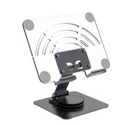 Adjustable Aluminum Tablet Stand, 360° Rotating, Foldable Holder for Mobile Phones & Tablets up to 12.9 Inches, Portable Desk Mount for Hands-Free Viewing