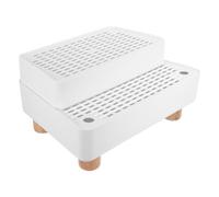 Adjustable and Cat Litter Box Ramp Filter Function Grating | Detachable Washable Structure, Plastic and Wood Build, for Tofu Litter and Clay Litters on Tiles