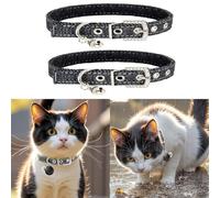 Adjustable and Removable Cat Collar with Bell, Soft and Safe Kitten Collar for Small Pets, Quick Release Buckle, (S)