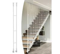 Adjustable Angle Iron Balusters for Staircase Indoor, Decoration Stair Railing Post Bracket Side Mount, Single Post Iron for 1-2 Step