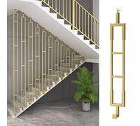 Adjustable Angle Metal Balusters for Level & Slope Staircases, Side Mount Household Stair Post, 40-240 cm Height Customizable(Gold (1 pcs),H-120cm/3.94ft)
