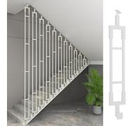 Adjustable Angle Metal Balusters for Level & Slope Staircases, Side Mount Household Stair Post, 40-240 cm Height Customizable(White (1 pcs),H-210cm/6.89ft)