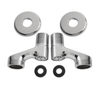 Adjustable Angle Valve G1/2 Thread Shower Adapter 304 Stainless Steel Isolation Valve for Wall Mounted Faucet Basin Sink Replacement Part Silver Finish
