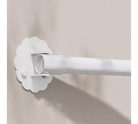 Adjustable Angled Wall Clothes Hanging Bar Metal Wardrobe Rail with 2 Flanges Multi Functional Shower Curtain Rod for Laundry Room and RV Storage Solutions