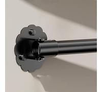 Adjustable Angled Wall Clothes Hanging Bar Metal Wardrobe Rail with 2 Flanges Versatile Shower Curtain Rod for Laundry Room RV and Home nization