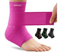 Adjustable Ankle Support for Ligament Damage | Ankle Brace with Adjustable Strap for Compression | Achilles Tendonitis & Plantar Fasciitis Support | Ankle Support for Women & Men, Sprain & Pain Relief