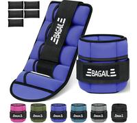 Adjustable Ankle Weights 0.9-3.2kg - BAGAIL Wrist Weights 2 Straps with Detachable Sandbags, Ideal for Strength Training and Fitness Cardio, 0.4-1.6kg Per Strap, 15-31cm Circumference, Purple