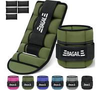 Adjustable Ankle Weights 0.9-3.2kg - BAGAIL Wrist Weights 2 Straps with Detachable Sandbags, Ideal for Strength Training and Fitness Cardio, 0.4-1.6kg Per Strap, 15-31cm Circumference, Green
