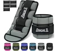 Adjustable Ankle Weights 0.9-3.2kg - BAGAIL Wrist Weights 2 Straps with Detachable Sandbags, Ideal for Strength Training and Fitness Cardio, 0.4-1.6kg Per Strap, 15-31cm Circumference, Gray