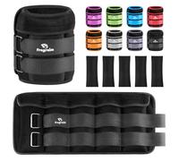 Adjustable Ankle Weights for Women Men Kid 1-10 kg Pair, Leg Wrist Arm Weight for Pilates, Jogging, Gymnastics, Aerobics, Exercise, Training Physical Therapy|Each 1-5kg, Total 10kg, Black