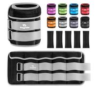 Adjustable Ankle Weights for Women Men Kid 1-10 kg Pair, Leg Wrist Arm Weight for Pilates, Jogging, Gymnastics, Aerobics, Exercise, Training Physical Therapy|Each 1-5kg, Total 10kg, Grey