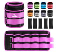 Adjustable Ankle Weights for Women Men Kid 1-10 kg Pair, Leg Wrist Arm Weight for Pilates, Jogging, Gymnastics, Aerobics, Exercise, Training Physical Therapy|Each 1-5kg, Total 10kg, Purple