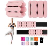 Adjustable Ankle Weights for Women Men Kids,Weighted Pilates Wrist Weights Set for Walking Running,1 Pair (0.5kg Each) Silicone Arm & Leg Weight for Exercise Gym Fitness Jogging Swimming Yoga Pink