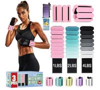 Adjustable Ankle Weights for Women Men,Wrist Weights set for Walking Running,3 Pairs Silicone Workout Weights 0.5lb/1Lb/2lb Each Side for gym fitness,Jogging,yoga,strength training,physical therapy