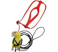 Adjustable Anti-Bite Bird Harness with Leash, Lightweight Parrot Flying Training Lead for Budgie, Cockatiel, Cockatoo, Parakeet, Macaw & Small Medium Pet Birds Outdoor Walking