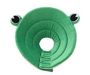Adjustable Anti - Lick Ring Pet Collar, Protective Circle for Dogs and Cats, Breathable Sponge Recovery Collar with Cute Frog Design, Reusable Wound Guard for Post - (M)