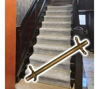 Adjustable Antique Gold Brass Stair Carpet Rods - 12pcs, 44in Durable Round Design for Fixed Stair Carpets, Elegant Home Decor Accessories, Perfect for Staircas