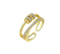 Adjustable anxiety ring for women, anti-stress fidget ring with beads for men and women, soothing gift.