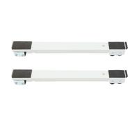 Adjustable Appliance Rollers Stand with Wheels | White Iron and Rubber Construction, Four Bearing Points, Brake Device, Non-slip Pads, for Home Cleaning and Room