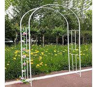 Adjustable Arch - 1.8 to 2.4 m Trellis for Climbing Plants, Durable Support for Roses, Vines, and Flows - Ideal Outdoor Décor for Arches and Gateways, Litobnx, Weiß, W5.9*H8.8ft