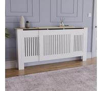 (Adjustable) Arlington Radiator Cover Heating Cabinet White Oak