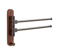 Adjustable Arm Swivel Towel Rack Combining Warm Wood Aesthetics with Functional Aluminum Alloy Performance for Bath Zones (1)