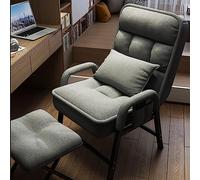 Adjustable Armchair Comfy High Backrest Upholstered Fabric Side Pockets Stylish Leisure Chair for Living Room Office & Reading Space