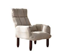 Adjustable Armchair with Sleep Function Chaise Longue Indoor Furniture Padded Fabric Accent Chair with Side Pockets Wooden Frame Leisure Chair for Living Room & Reading