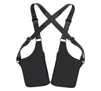 Adjustable armpit and shoulder bag, vest design, anti-theft backpack - with multiple pockets, anti-theft and waterproof, armpit double shoulder bag, for dads and women to carry, black, Siehe