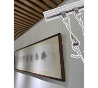 Adjustable Art Gallery Display Rail 30-70 Inch, Versatile Picture Hanging System for Home, Office & Library, Stylish Photo Track with 6.5'/2m Cable, Perfect for Artwork & Decor