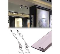Adjustable Art Gallery Wall Mount Picture Hanging System Kit - 2/3/4 Ft Track for Artwork & Photo Display, Perfect for Museums & Churches, Includes 35"/2.8' Track & 39.3"/3.2' Cable