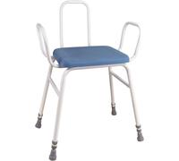 Aidapt Height Adjustable Perching Stool With Padded Seat and Safety Arms For Elderly for Users with Limited Mobility