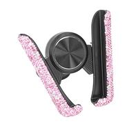 Adjustable Auto Cell Phone Mount, Rhinestone Bling Car Phone Holder Anti Scratch for Automobile Decoration(pink)
