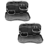 Adjustable Auto Seat Mount Table with Drink Holder, Food Tray, Travel Storage, Quick Install Car Backseat Tray