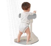 Adjustable Baby Shower Stand, Adjustable Height Toddler Shower Standing Support, Foldable Portable Bathing Device, Wash Seat Kids Boys Girls, Easy Setup for Bath Time, 39x33.5x44cm