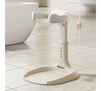 Adjustable Baby Shower Stand Bath Shower Standing Support Portable Bath Rack for Infants Toddlers 6-36 Months (Khaki)