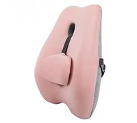 Adjustable backrest cushion and lumbar support pad Office chair lumbar support pad Two-tone memory foam pillow Relieves back pain and stress (pink)