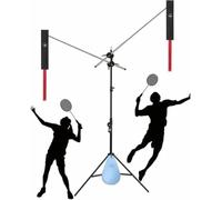 Adjustable Badminton Swing Trainer - Self-Training Practice Device, Floor Stand Exercise Aid for Beginners and Pros