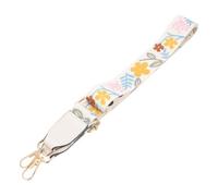 Adjustable Bag Strap with Double Hooks, Wide Shoulder Replacement Belt | Cotton Polyester Webbing, Zinc Alloy Clasps, Printed Floral Pattern, Suitable for Handbags, Messenger Bags, Handmade Projects