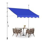 Adjustable Balcony ning Without Drilling Hand Crank Patio Canopy UV Protect for Terrace Balcony Doors & Blue 3.5M/11.5FT Easy Installat
