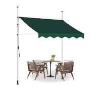 Adjustable Balcony ning Without Drilling Hand-Cranked Patio Canopy Sune for Balconies & Dark Green 3.5M/11.5FT Perfect for Outdoor Spaces
