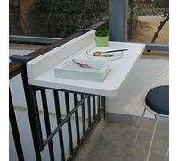 Adjustable Balcony Railing Table Space-Saving Folding Bar Table Wall-Mounted Patio Side Table for Balcony & Garden Perfect for Outdoor Entertaining